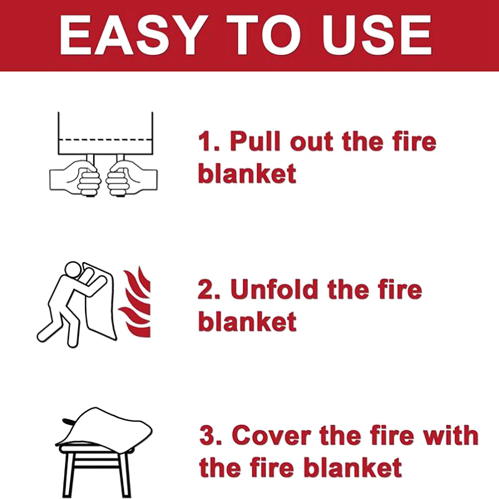 Fire Blanket Kitchen - A40Z-noodbranddeken, branddeken, brandonderdrukkingsdeken voor keuken, grill,